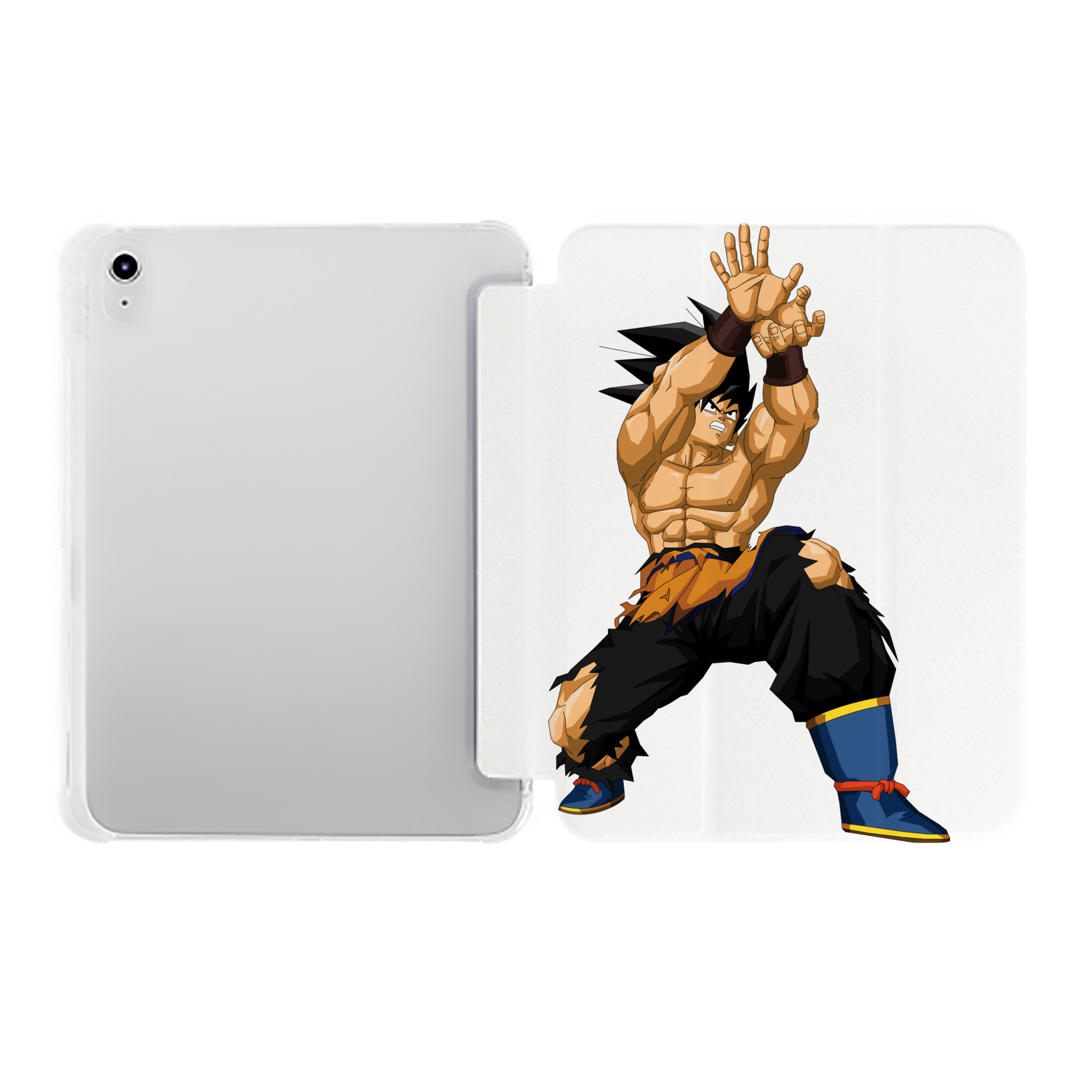 （画像用） ドラゴンボール 孫悟空（そん ごくう）Son Goku カカロット DRAGON BALL Kakarotto IPad ケース ペン収納付き 三つ折りスタンド PUレザー×シリコン 対応機種9.5/10.5/10.9インチ